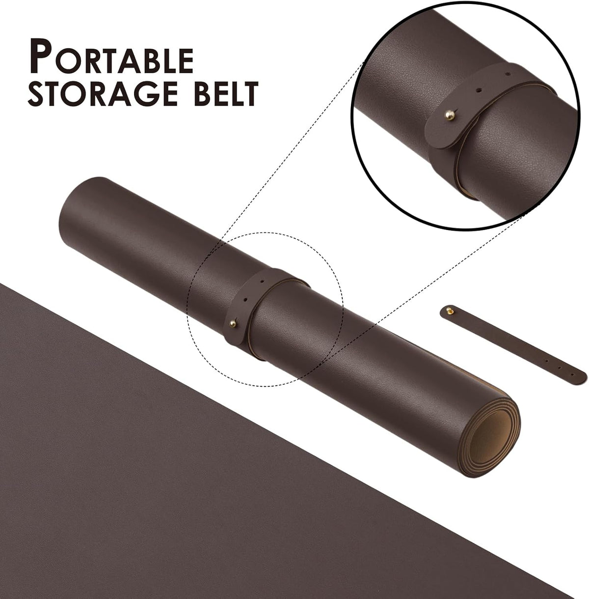 Leather Desk Mat - Small Non-Slip PU Desk Pad for Office and Home - Desk Organization and Accessories - Ideal for Large Mouse Pad and Small Desk Mats on Top of Desks (Coffee,23.6"x 13.8")