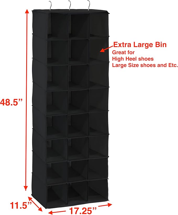 SIMPLE HOUSEWARE Hanging Closet Organizers 24 Section Shoe Shelves