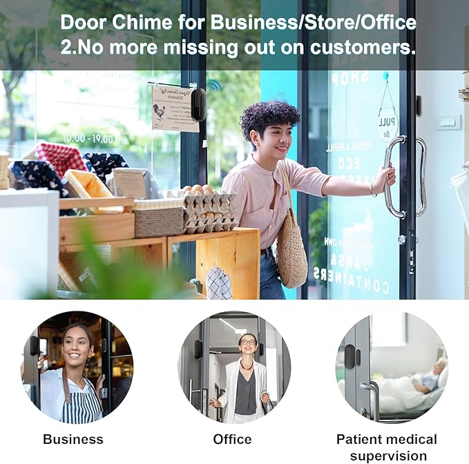 SanJie Door Sensor Chime When Door Opens, Door Entry Chime