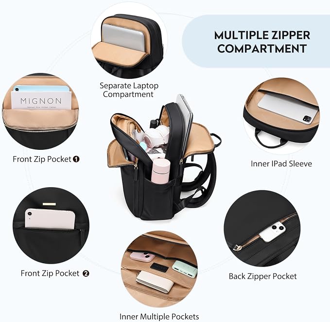 Hiking Travel Backpack for Women Casual Business Weekender Multilayer Laptop Bag