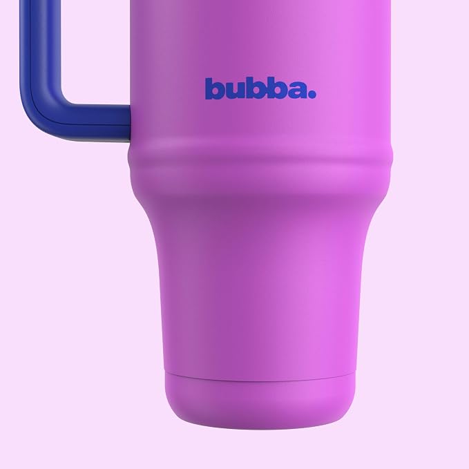 bubba 40 oz Insulated Stainless Steel Tumbler with Handle and Straw - Leakproof, Dishwasher Safe, Cup Holder Tumbler, Lead-Free and BPA-Free, Moodbooster