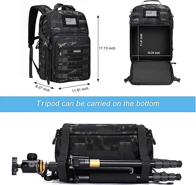 MOSISO Camera Backpack, DSLR/SLR/Mirrorless Photography Tactical Camera Bag Case