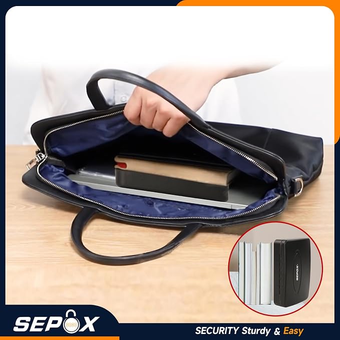 SEPOX® 2Pcs Water/Fire-Resistant Portable Security Case Lock Box Steel