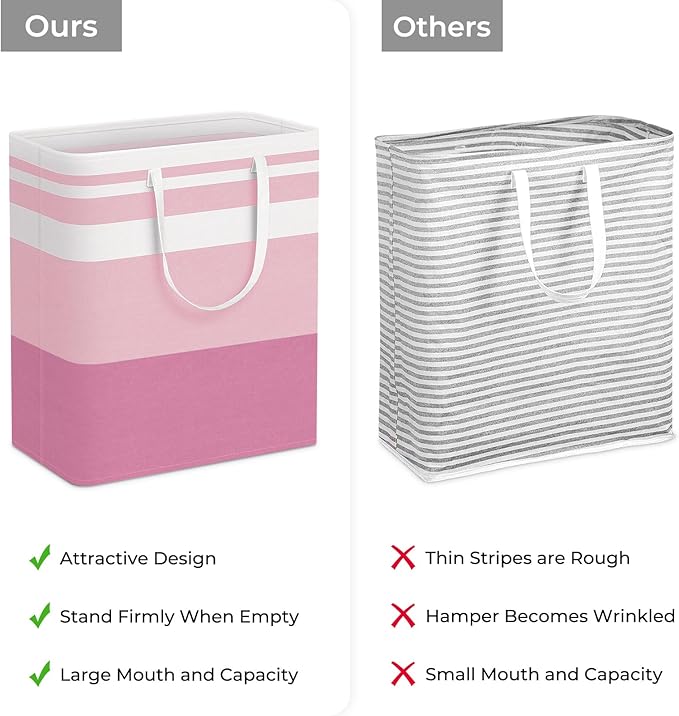 HomeHacks 2 Pack Large Laundry Baskets, Waterproof, Freestanding Laundry Hampers