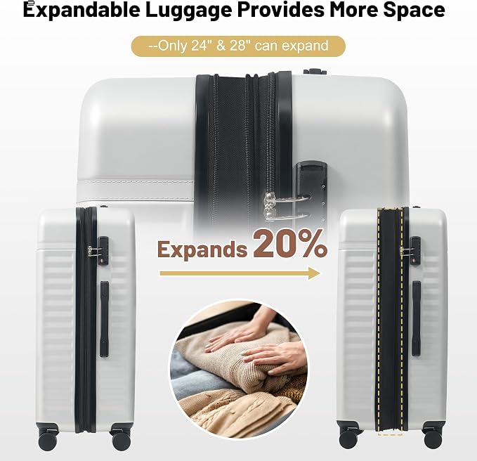 Merax Luggage Sets, Durable Hardshell 3 Piece Suitcase