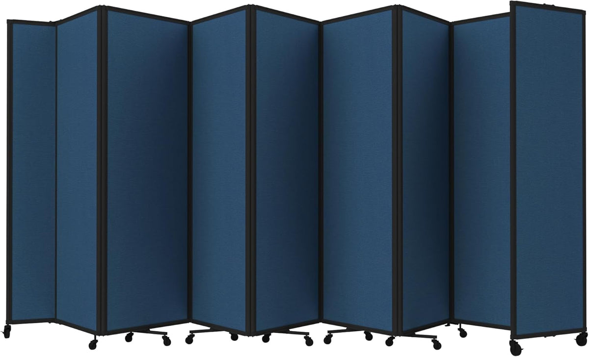 Versare Room Divider 360 Portable Wall Partition | Folding Panels | Large Freestanding Divider | Locking Wheels | Temporary Room Separator