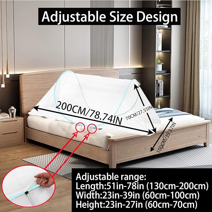 CMINGJ Large Pop Up Mosquito Tent, Portable Foldable Mosquito Net