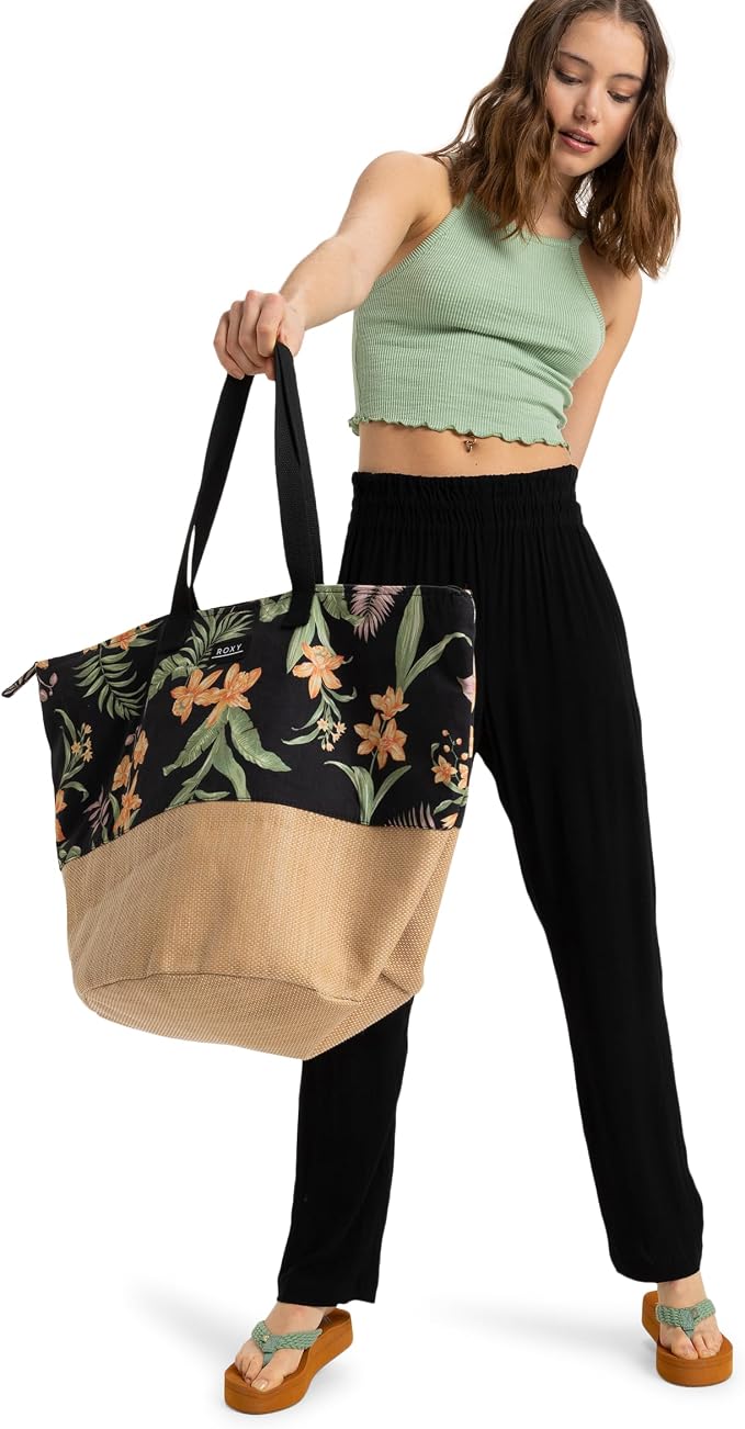 Roxy Women's Beach Tote Bag | Travel | Vacation | Straw | Lightweight |
