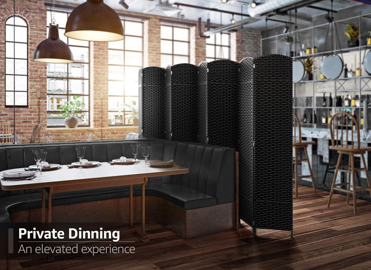 Sorbus 8 Panel Room Divider 6 ft. Tall - Privacy Screen, Extra Wide Double Hinged Panels, Mesh Hand-Woven Design, Partition Room Dividers and Folding Privacy Screens, Wall Divider for Room Separation