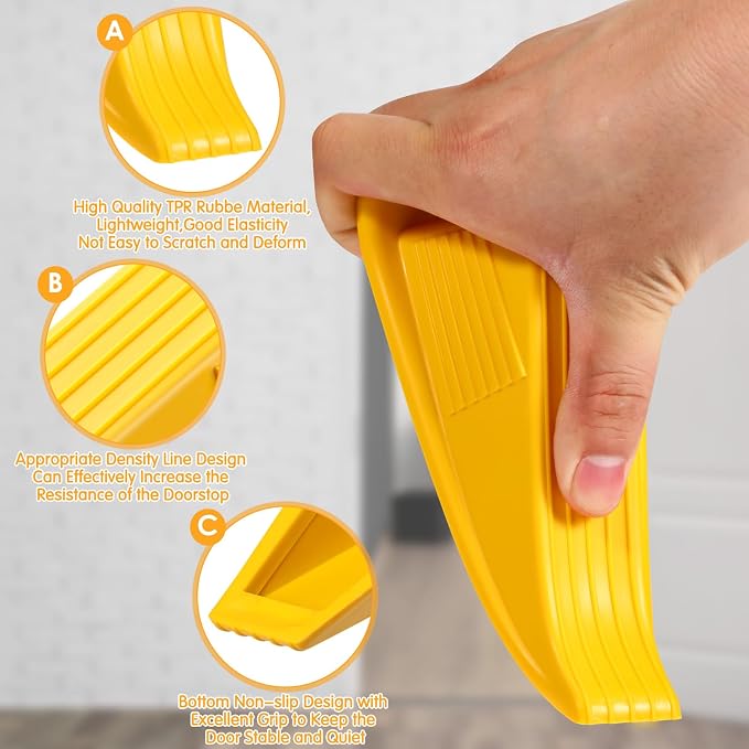 Frienda 2 Pcs Jumbo Door Stoppers Heavy Duty Door Stopper Tall up to 2inch Tall