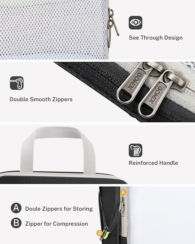 Compression Packing Cubes, Gonex Extensible Storage Mesh Bags Organizers