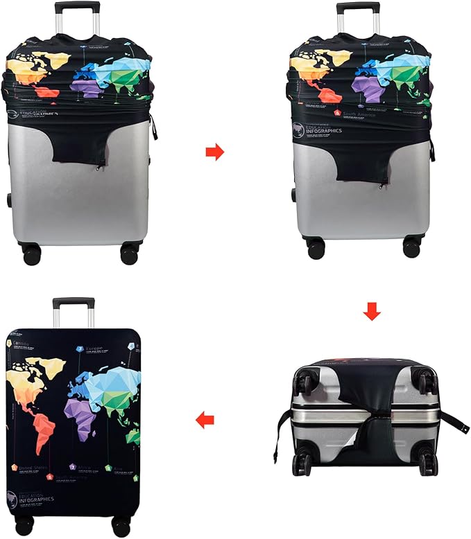 WUJIAONIAO Travel Luggage Cover Baggage Suitcase Cover Protector Skins 18-32