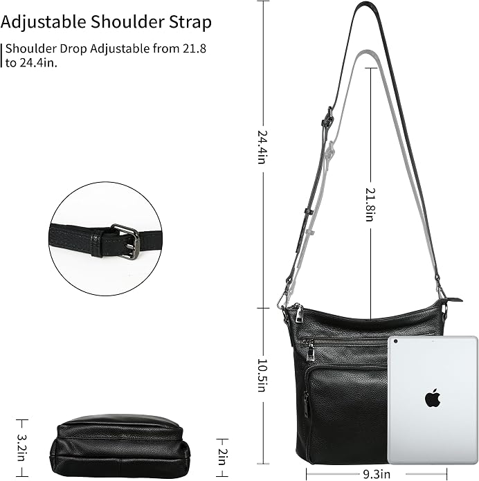 HESHE Crossbody Bags for Women Leather Handbags Designer Shoulder Purse