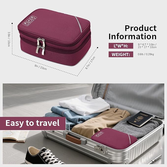 Lanola Electronic Organizer Travel Double Layer Cable Organizer Bag, Accessory