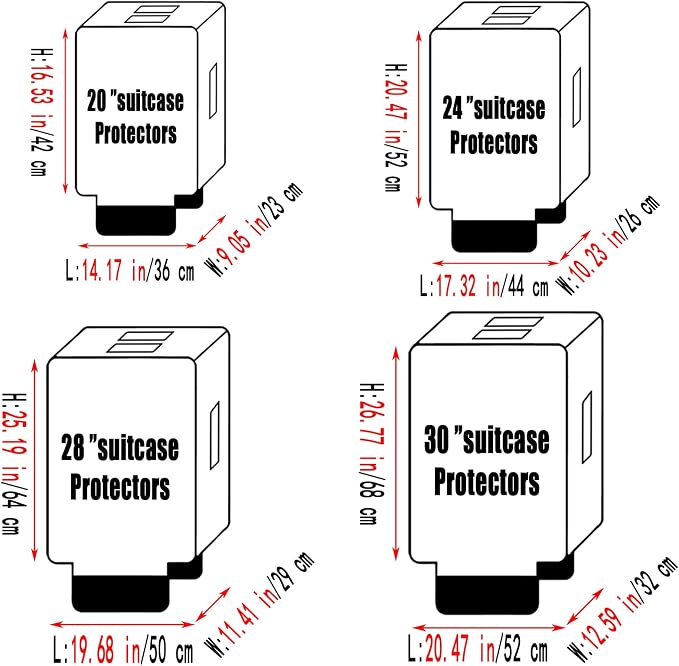 24 Inch Clear PVC Luggage Cover Protectors Suitcase Covers