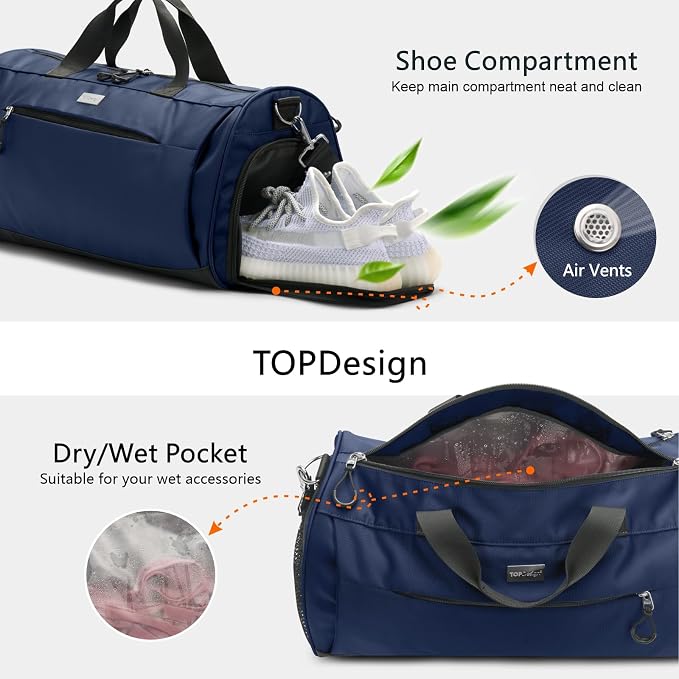 TOPDesign Gym Bag for Women & Men, Unisex Duffel Bag