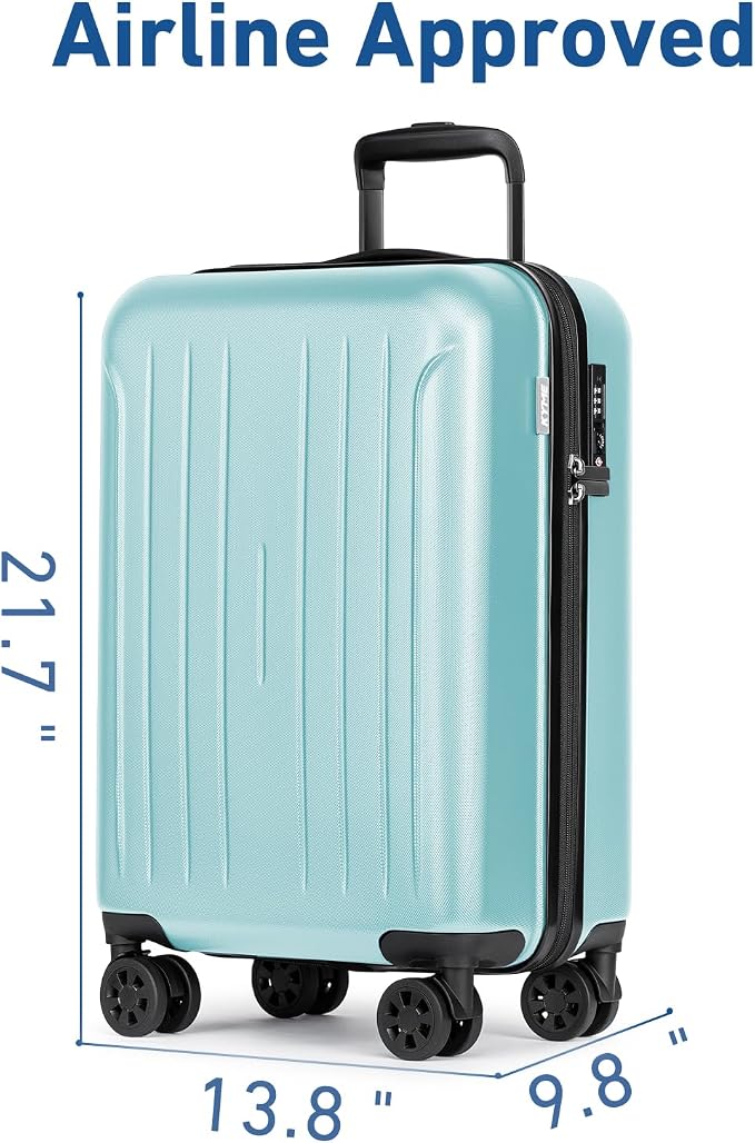 KYME Suitcase Hardshell With Double Spinner Wheels, PC+ABS TSA Lock Travel