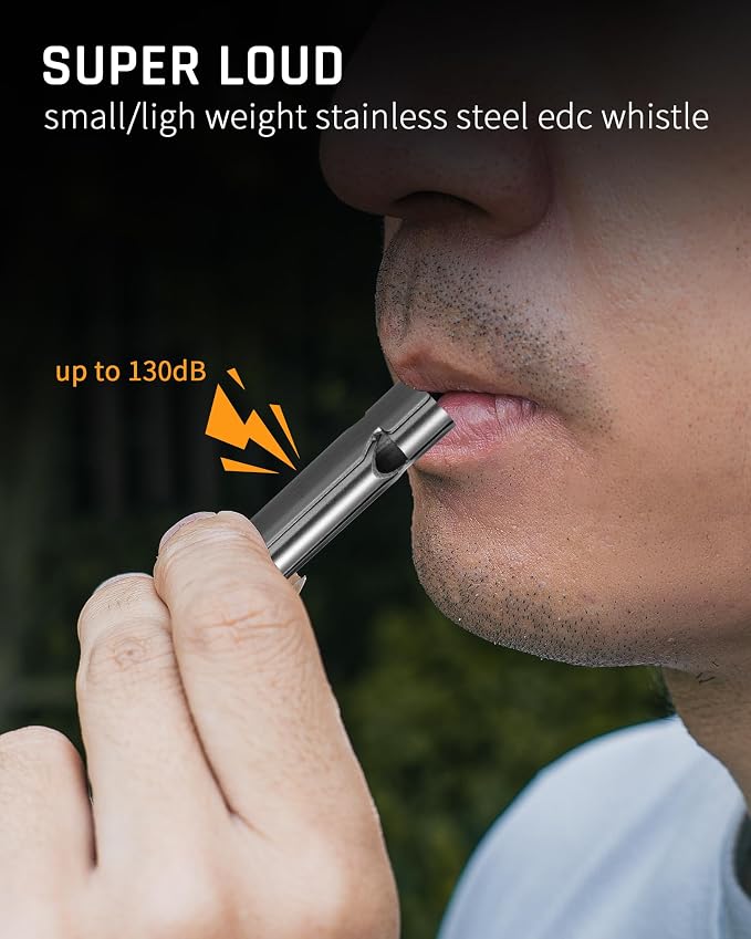TISUR Loud Emergency Whistles, 130db+ Lifeguard Safety Whistle Keychain