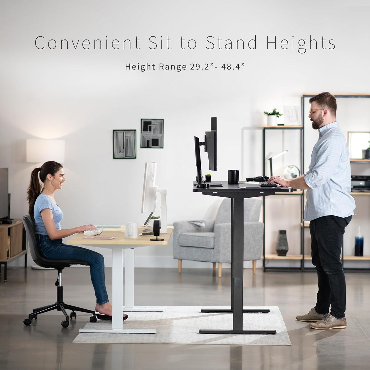VIVO Large Electric 83 x 30 in Standing Desk, Memory Height Adjustment, 1B Series, Black Top Black Frame, DESK-KIT-1B8B