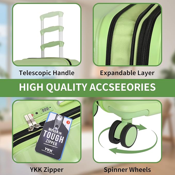 5-Piece Luggage Set, Lightweight ABS+PC Hard Shell Suitcase