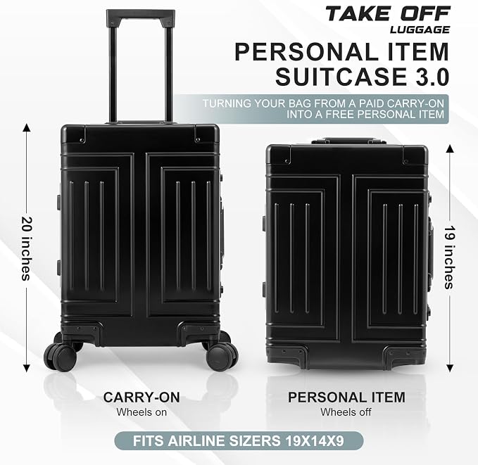 All Aluminum Carry On Luggage，Cut from Whole Aluminum Sheet，22x14x9 Airline