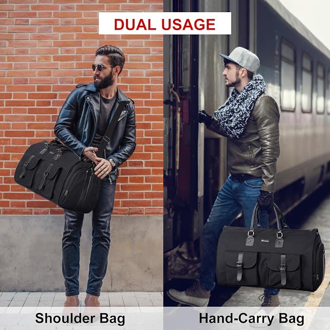 Modoker Garment Convertible Weekender Bag, Carry on Canvas Garment Duffle Bag