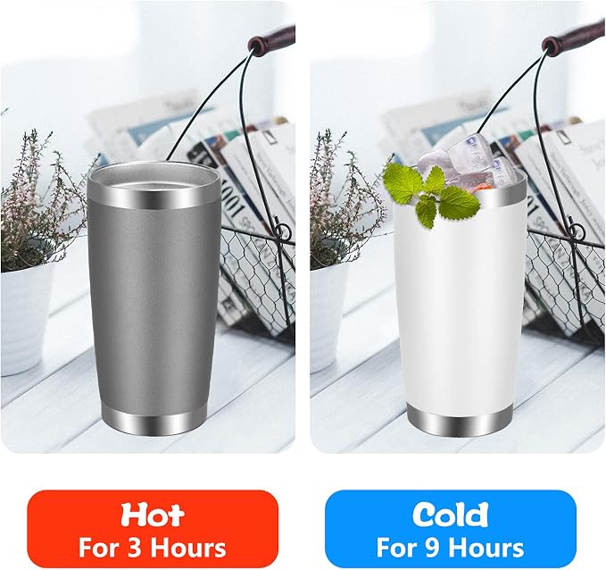 VEGOND 20oz Tumbler with Lid and Straw Stainless Steel Tumbler Cup Bulk Vacuum