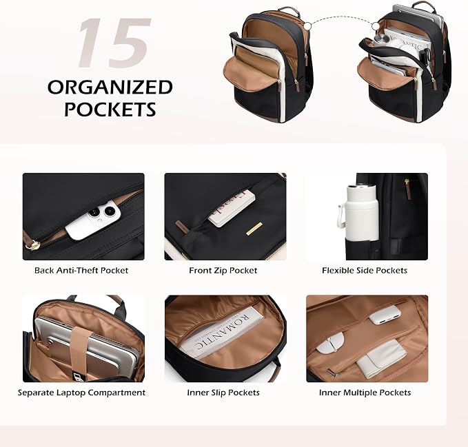 Laptop Backpack for Women Travel Carry On Bag Weekender Business Multilayer