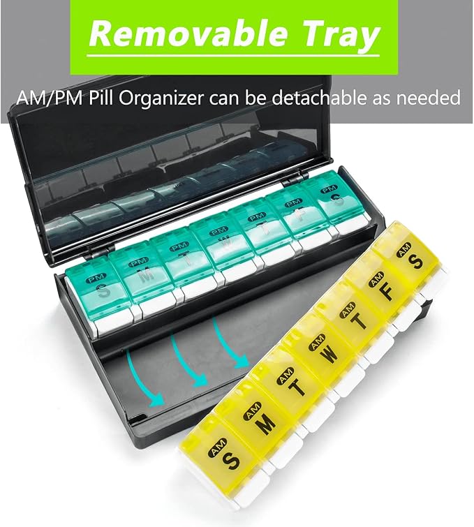 Extra Large Weekly Pill Organizer 2 Times a Day