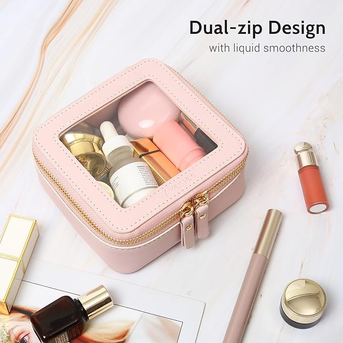Aveniee Mini Clear Makeup Bag, Small Cosmetic Bags Travel Toiletry Pouch