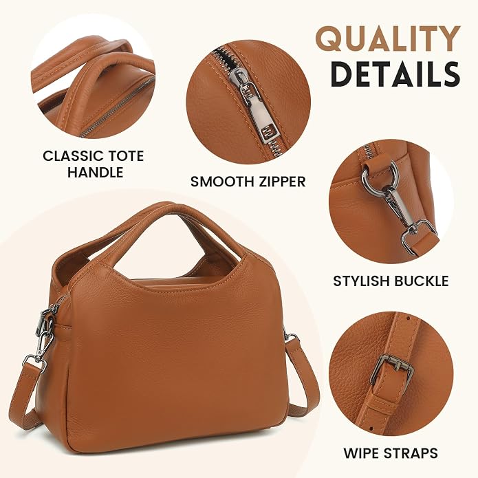 KOGTLA Genuine Leather Purses for Women, Crossbody Shoulder Bags