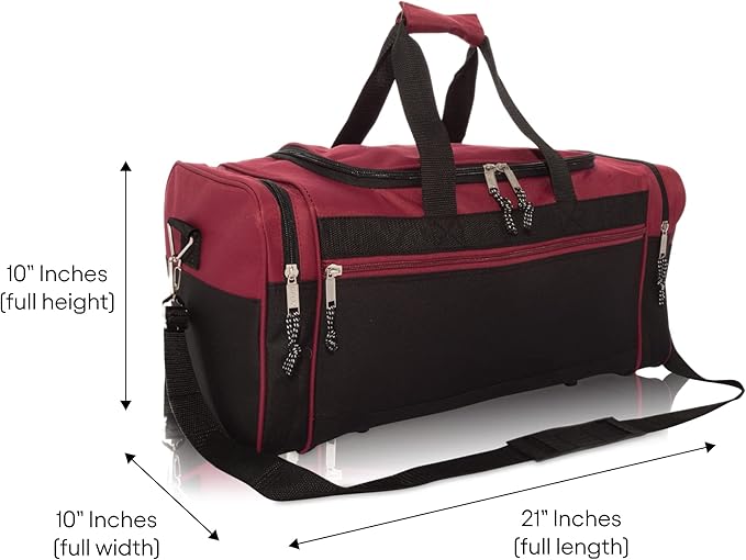 DALIX 21" Blank Sports Duffle Bag Gym Bag Travel Duffel