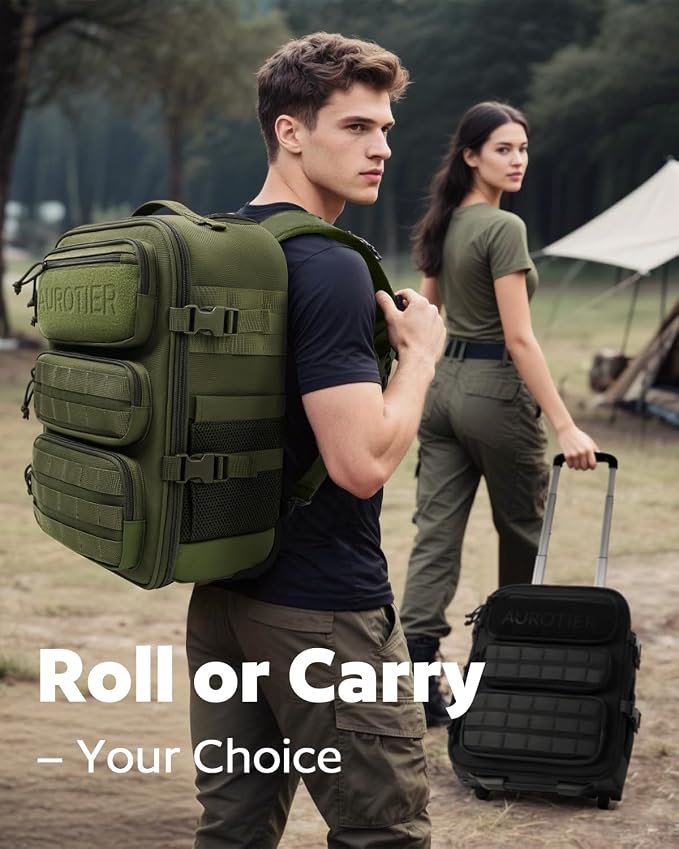 Rolling Tactical Laptop Backpack, Underseat Travel Backpack