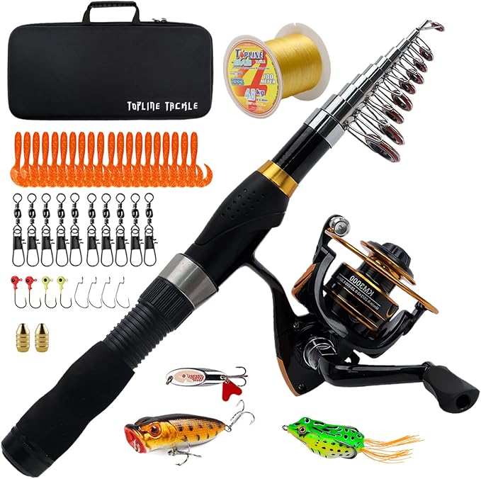 Collapsible Fishing Rod and Reel Combo, BalanZze Telescopic Fishing Rod