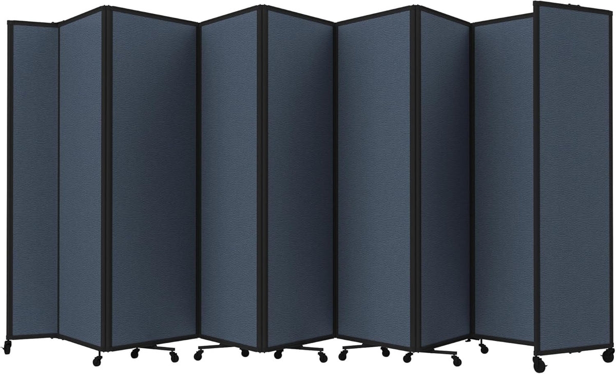 Versare Room Divider 360 Portable Wall Partition | Folding Panels | Large Freestanding Divider | Locking Wheels | Temporary Room Separator