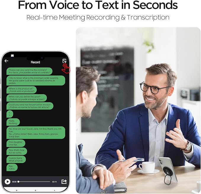 3-in-1 AI Translator Recorder, Language Translator Device, NO FEE