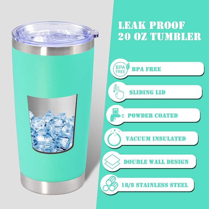 20 oz Tumbler with lid Double Wall Vacuum Insulated Tumblers Stainless Steel