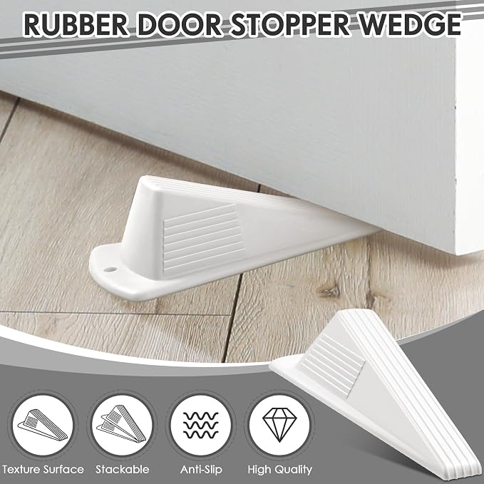Frienda 4 Pcs Jumbo Door Stoppers Heavy Duty Door Stopper Tall up to 2inch Tall