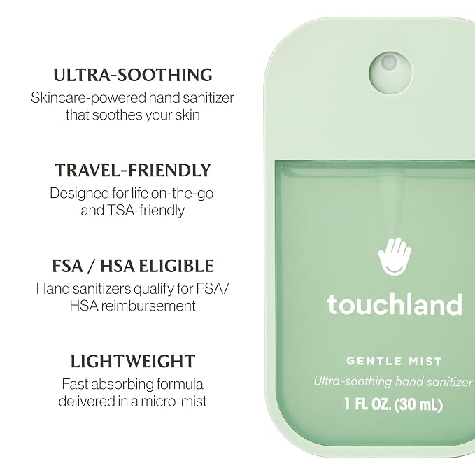 Touchland Gentle Mist Ultra-Soothing Hand Sanitizer Spray, Lily Of The Valley