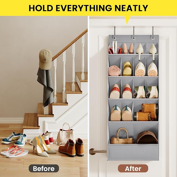 Over the Door Shoe Organizer for Closet, Shoes Rack for Closet