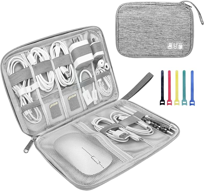 Electronics Organizer Travel Case, Electronic Accessories Storage Bag, Portable