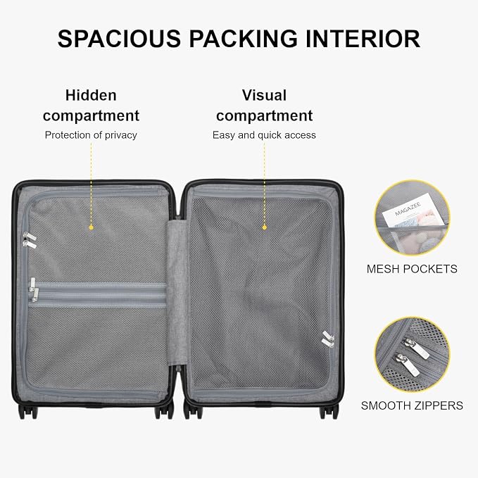 LEVEL8 Carry on Luggage Airline Approved, Small Carry-on Suitcases