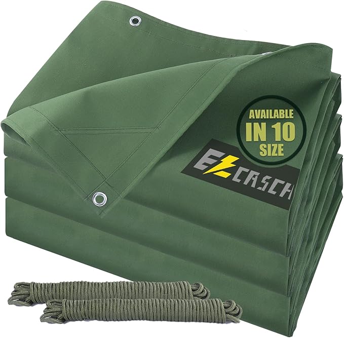 16’x20’ Canvas Tarps Heavy Duty Waterproof Tarpaulins