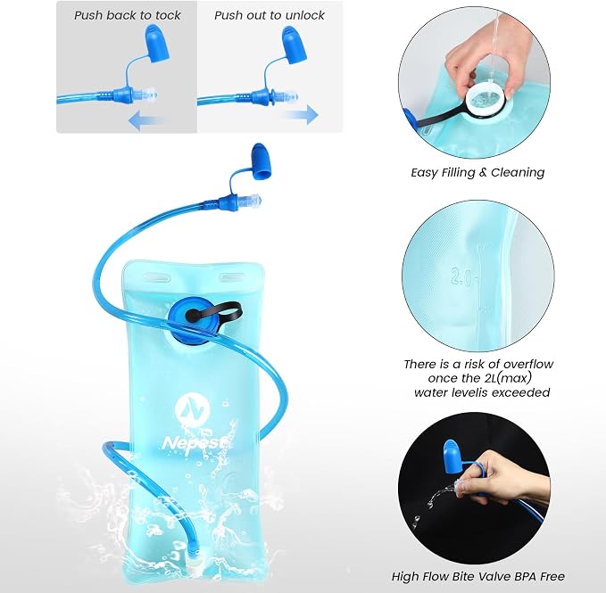 Nepest Hydration Pack Backpack for Women & Men, Lightweight Water Backpack