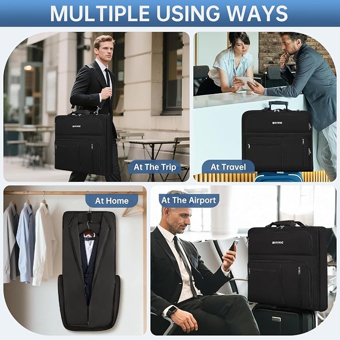 Garment Bags for Travel, Large Suit Travel Bag Convertible Travel Garment Bag