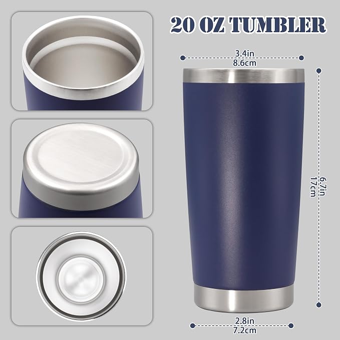 20 oz Tumbler with lid Double Wall Vacuum Insulated Tumblers Stainless Steel