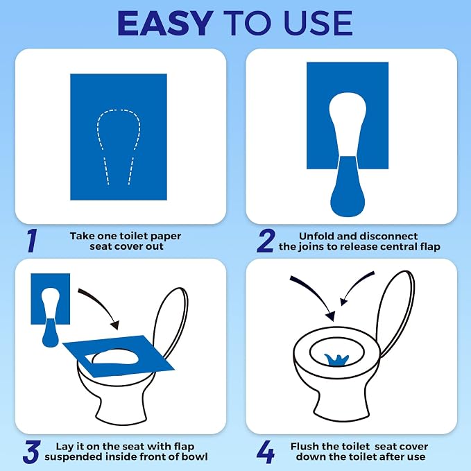 YGDZ Toilet Seat Covers Disposable, XL Flushable Toilet Seat Covers Travel