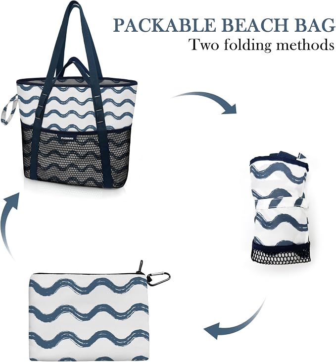 Beach Bag with Zipper