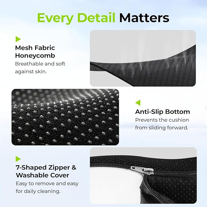 AUVON Ergonomic Donut Pillow Seat Cushion