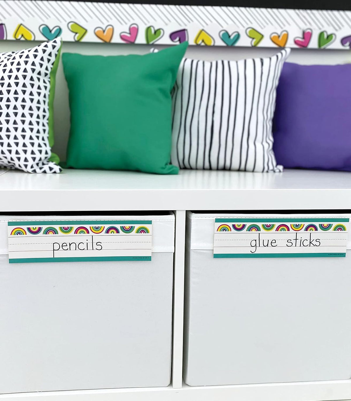 Carson Dellosa Kind Vibes 36PC Name Labels for Kids, Boho Rainbow Tags for Labeling Classroom, School Supplies, Chalkboard, Desk Organizer and Locker Organization Teacher Decor